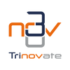 trinovate Logo mit der Unterschrift Trinovate in blau, orange und grau.