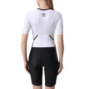 Trinovate Essential Aero Sleeved Trisuit, Damen, midnight-black, Ansicht von hinten am weiblichen Modell
