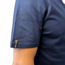 Trinovate Essential T-Shirt, Damen, core-blue, Detailansicht des Stoffs am rechten Ärmel